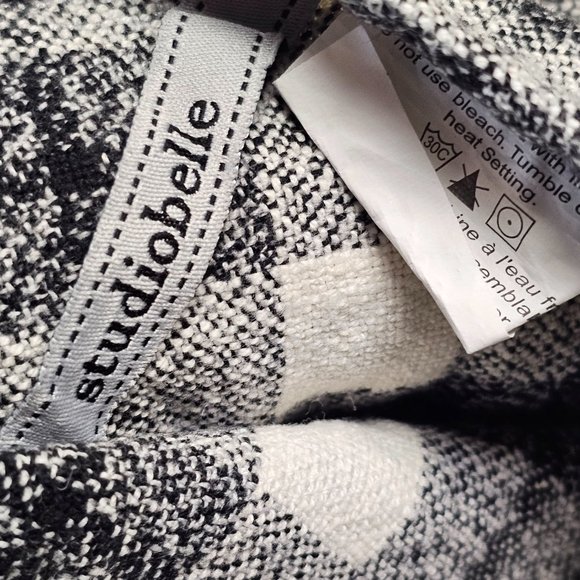 3 New Kitchen Towels Black White Gray Plaid Check Stripe Studio Belle 18 X 28 - Picture 9 of 12